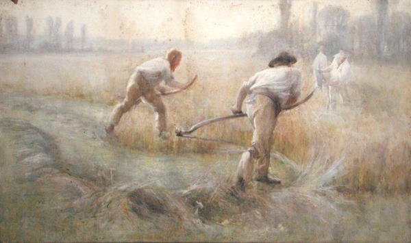 Maaien door George Clausen