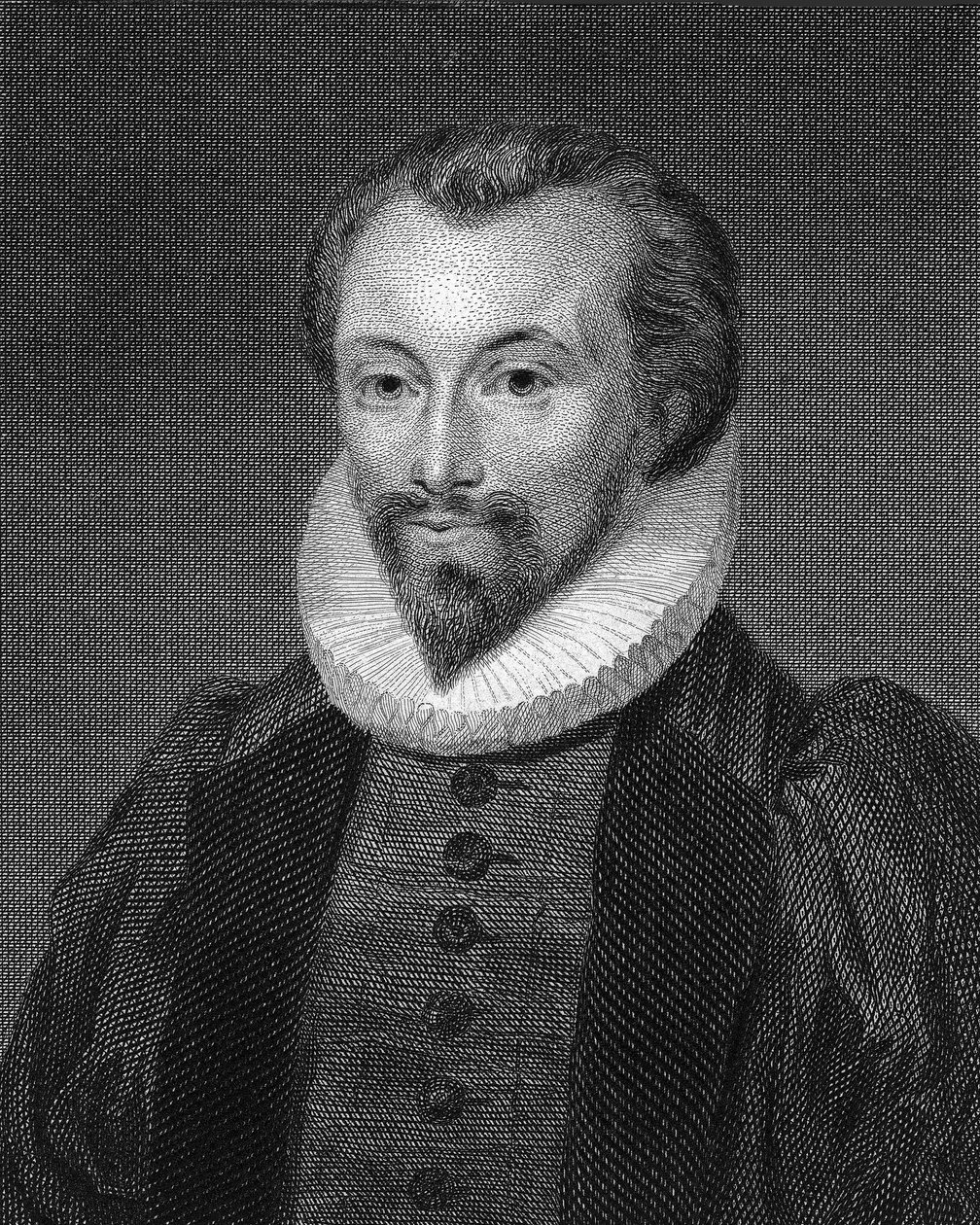 Portret van de dichter John Donne 1572-1631 door George Clint