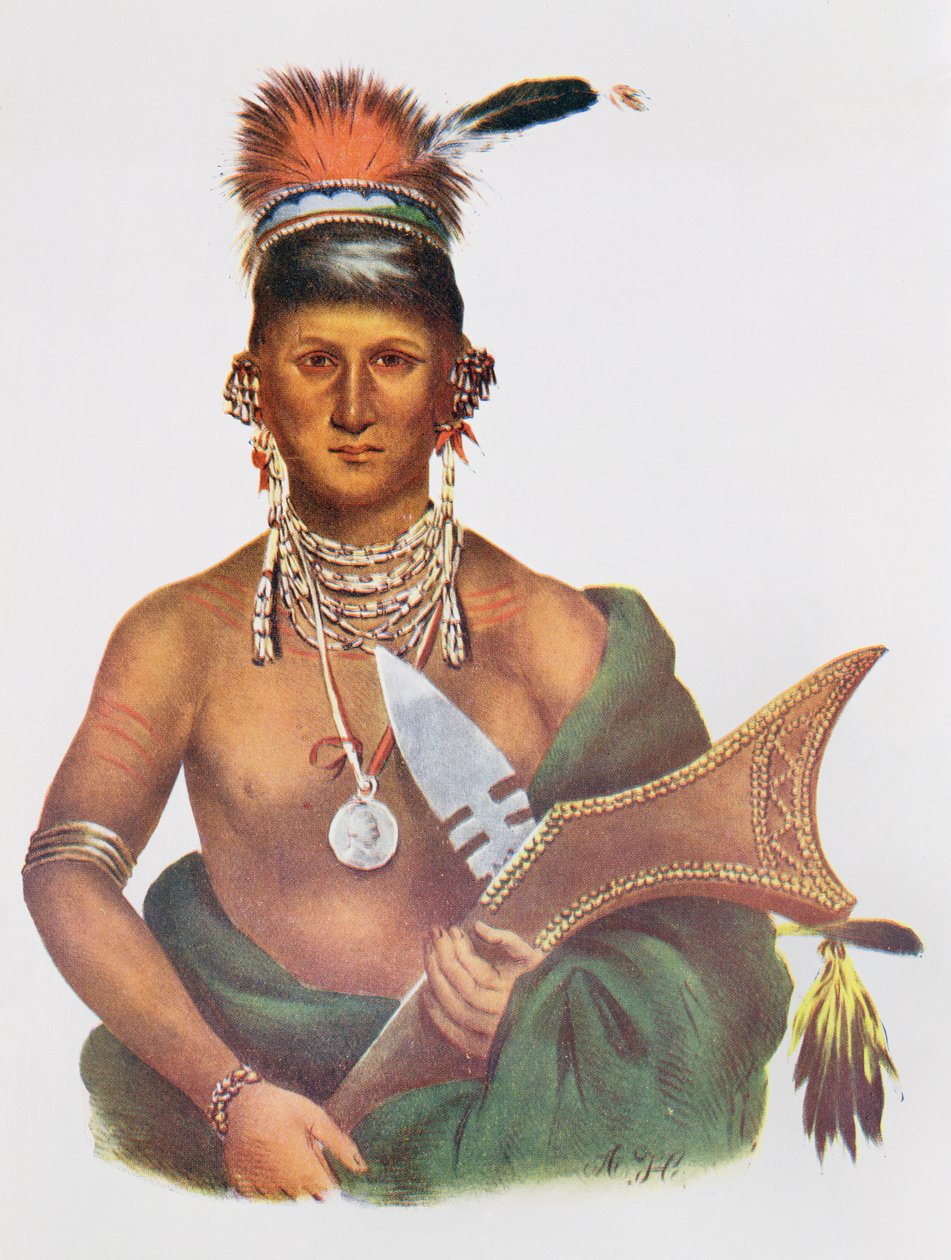 Appanoose, een Sauk Hoofdman, 1837, illustratie uit 