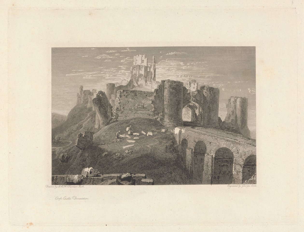 Kasteel Corfe, Dorset door George Cooke