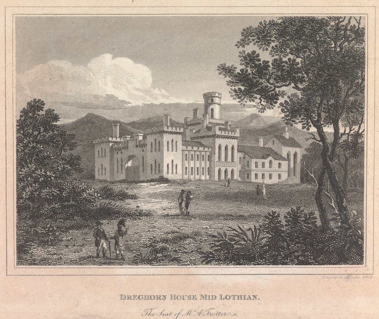 Drechorn House Mid Lothian; pagina 90 (Volume One) door George Cooke