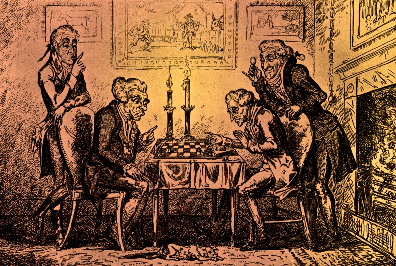 Een schaakspel door George Cruikshank