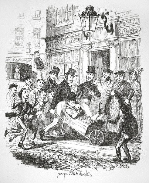 Een zakkenroller in hechtenis, ca. 1835 door George Cruikshank