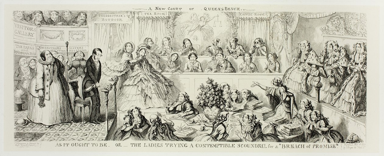 As It Ought to Be or The Ladies Trying a Contemptible Scoundrel for a "Breach of Promise" van George Cruikshank