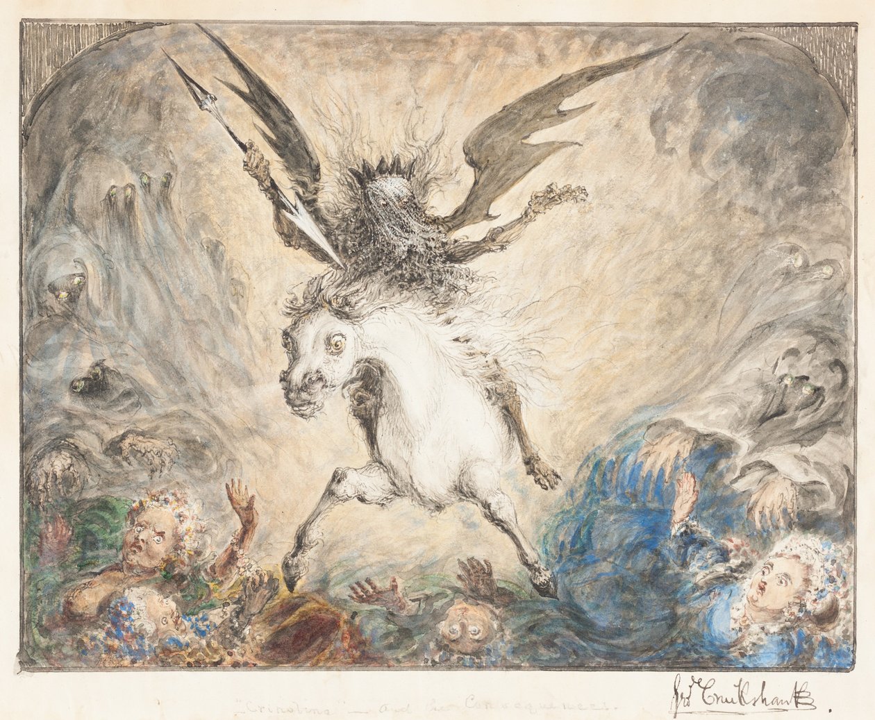 "Crinolina" – en de gevolgen [recto] door George Cruikshank