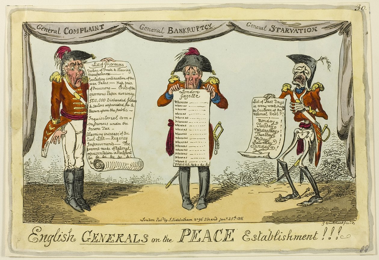 Engelse generaals over de vredesbeweging!!! door George Cruikshank