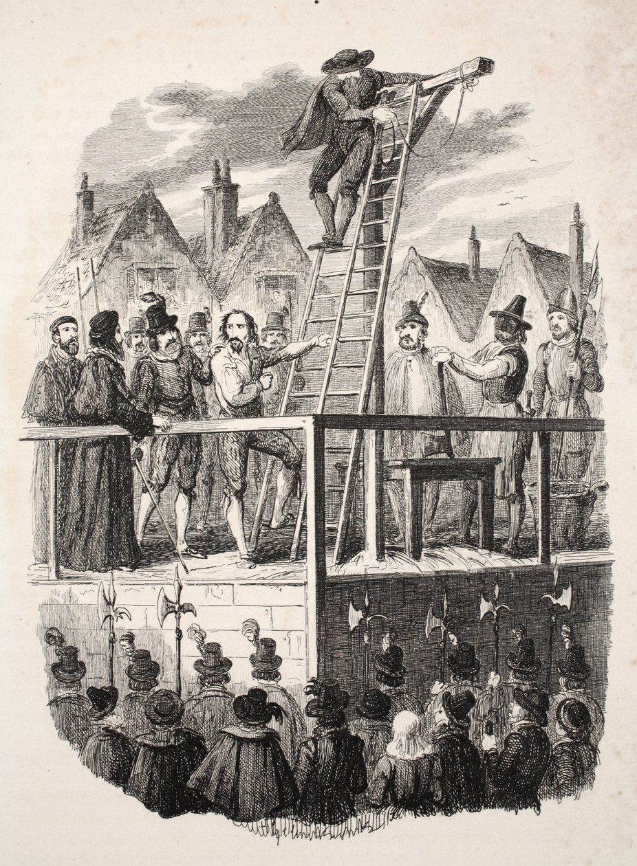 Executie van Guy Fawkes, pub. 1841 door George Cruikshank