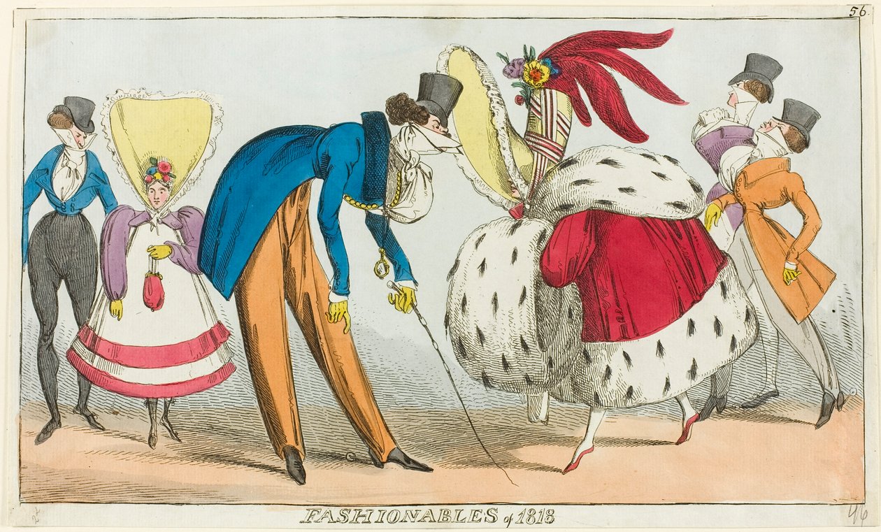 Modieuze mensen uit 1818 door George Cruikshank