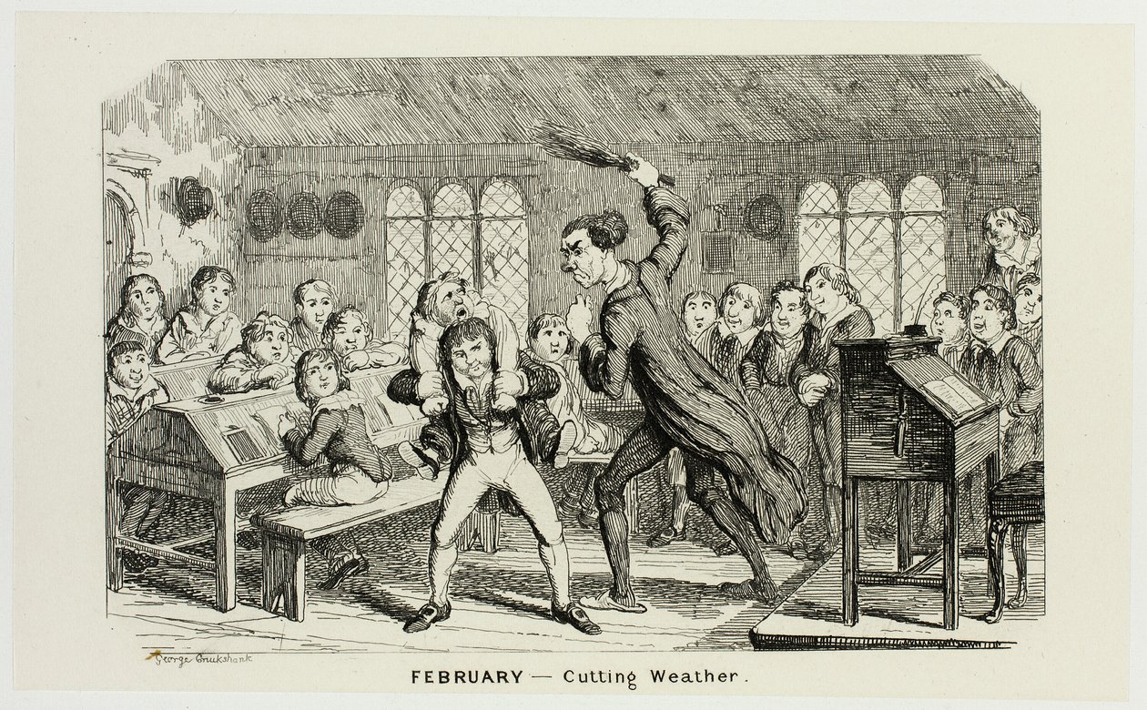 Februari - Snijdend weer van George Cruikshank