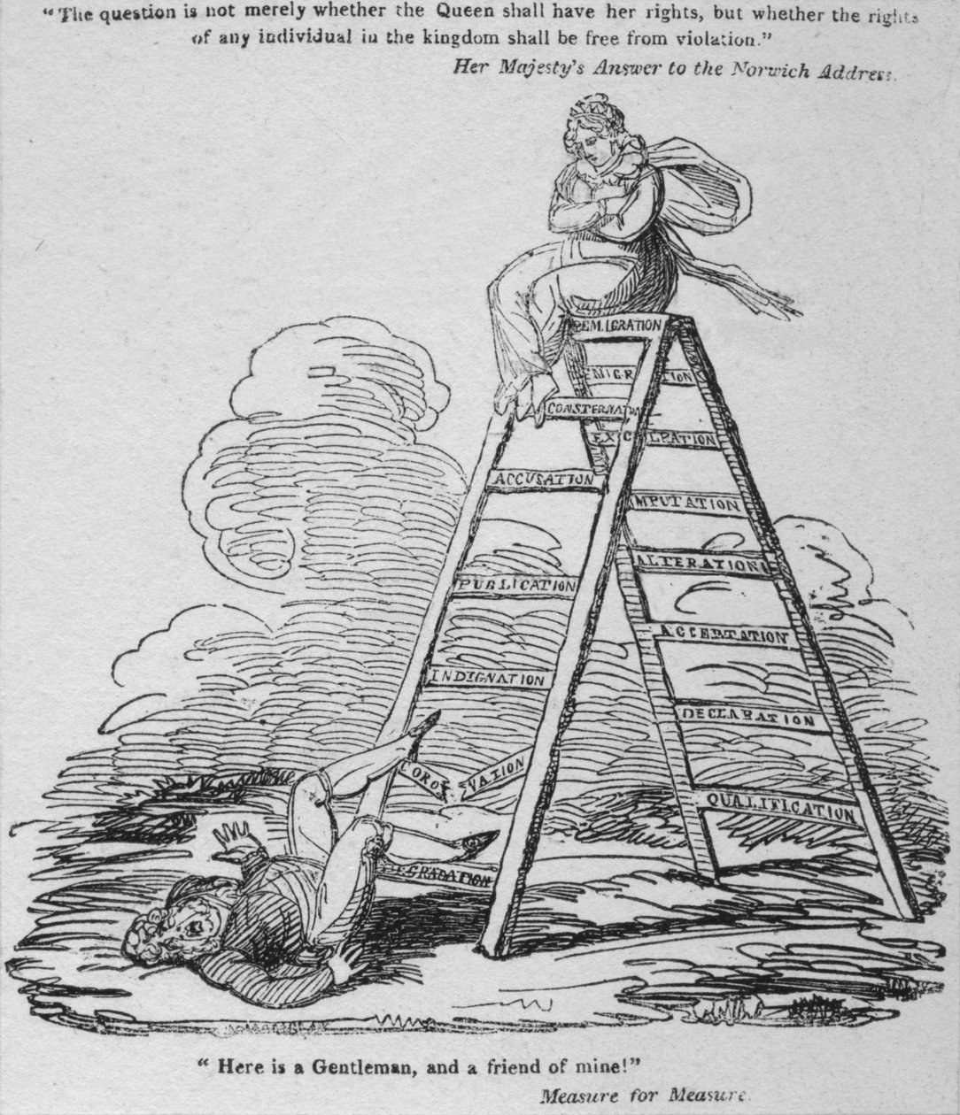 Hier is een heer, en een vriend van mij!, ca. 1820 door George Cruikshank