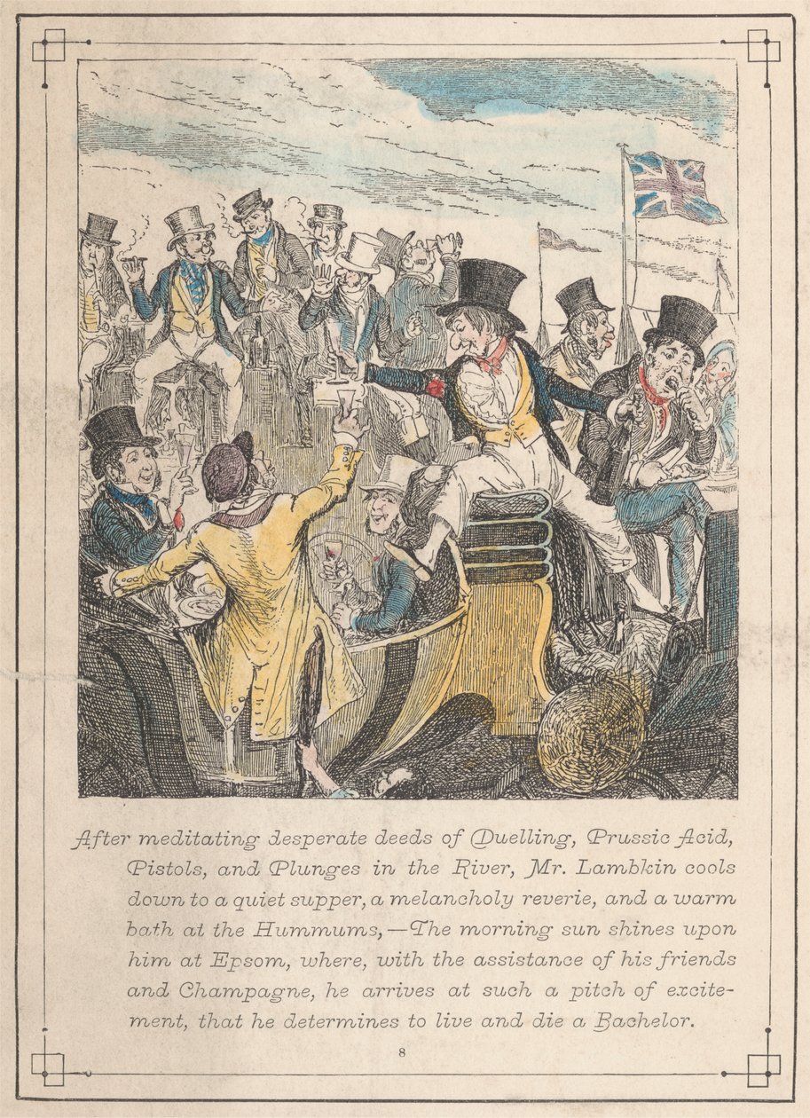 Illustraties van Mr. Lambkin, plaat 8 door George Cruikshank