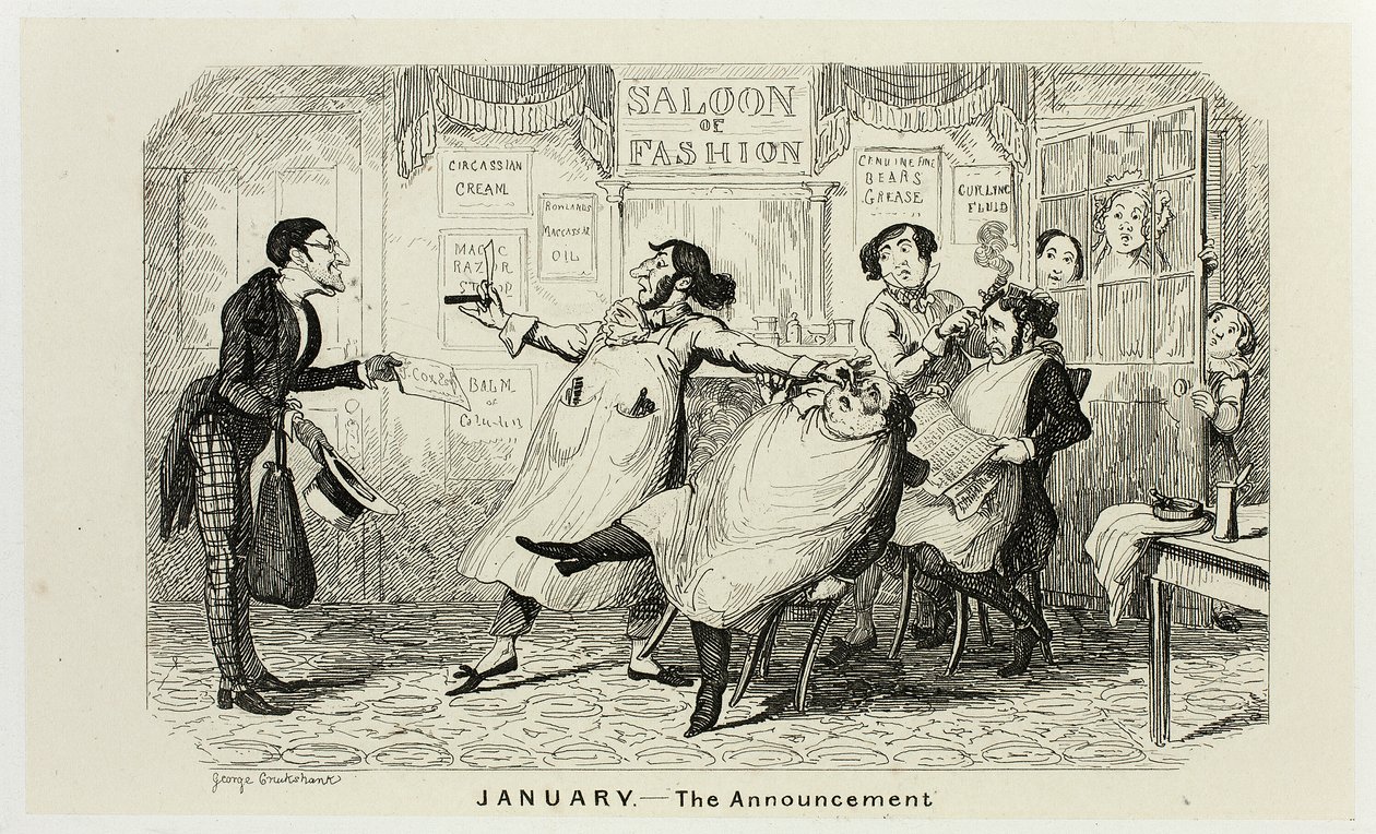 Januari - De aankondiging van de stalen etsen van George Cruikshank in de stripalbums: 1835-1853 door George Cruikshank