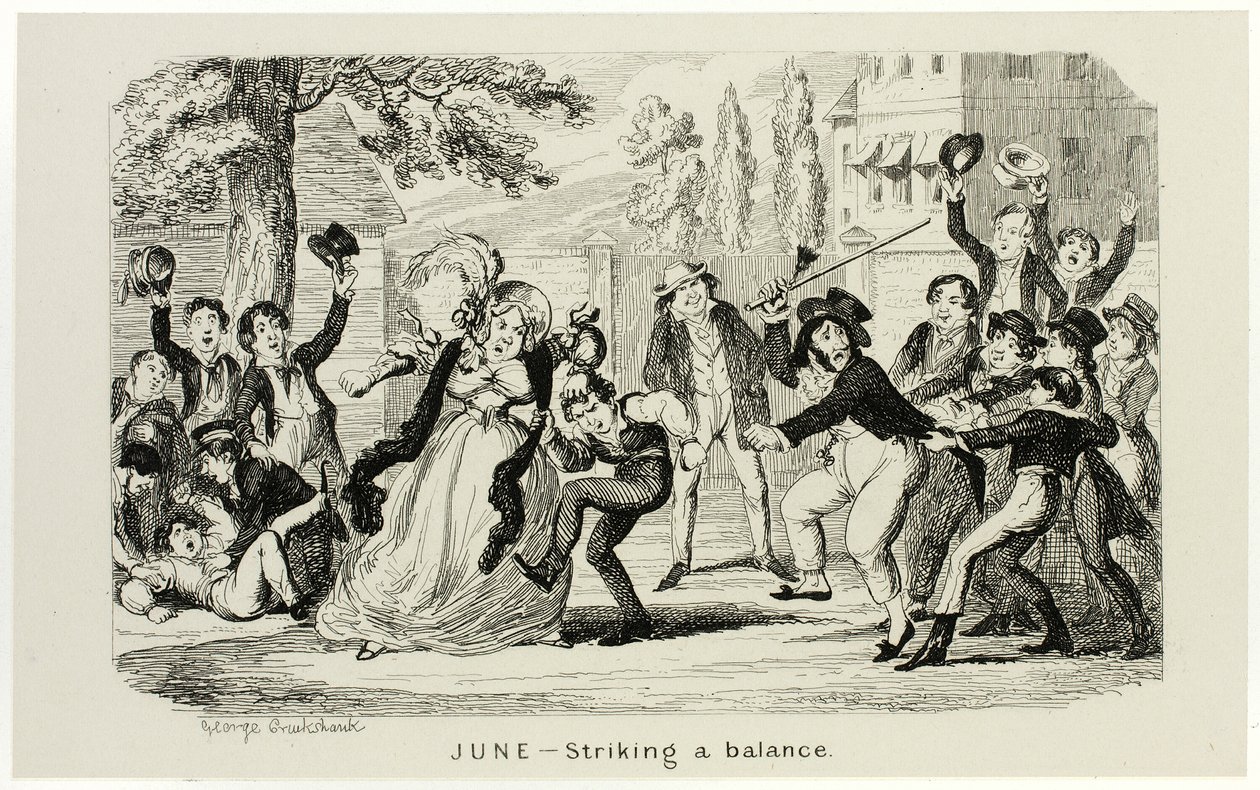 Juni - Een evenwicht vinden tussen de stalen etsen van George Cruikshank en de komische almanakken: 1835-1853 door George Cruikshank