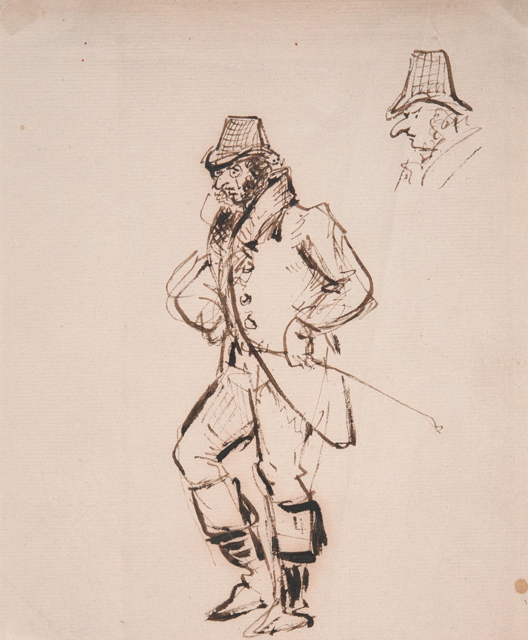 Man met een rijzweep door George Cruikshank