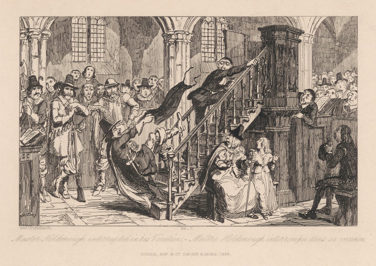 Meester Holdenough onderbroken in zijn beroep door George Cruikshank
