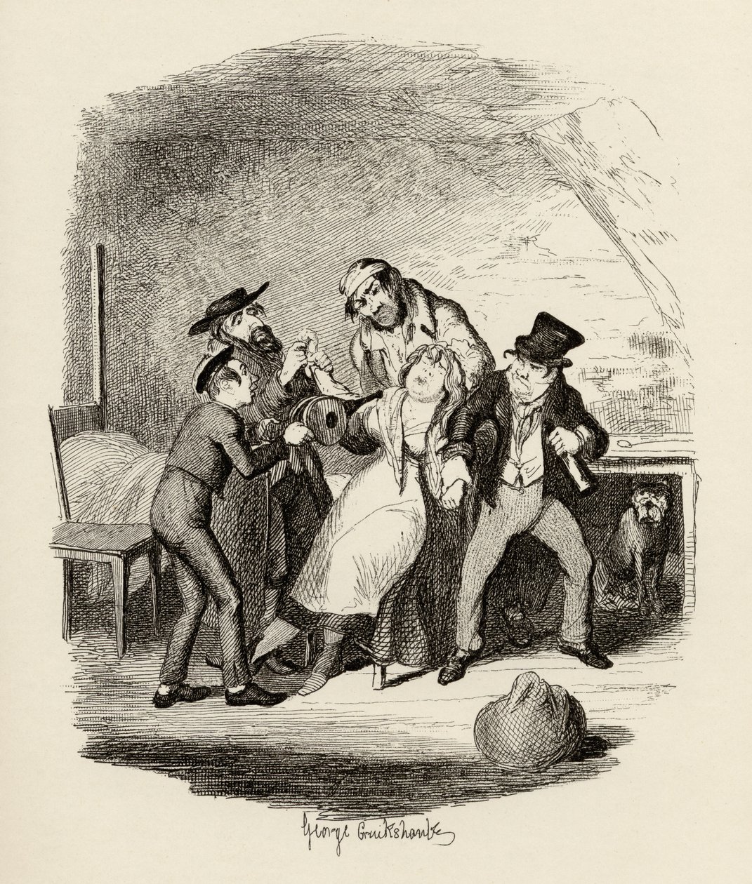 Mr Fagin en zijn leerling die Nancy terugvinden, uit 