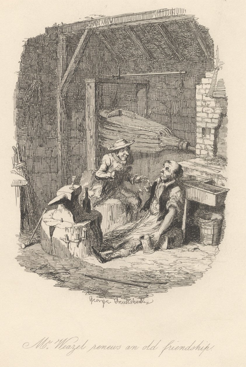 De heer Weazel hernieuwt een oude vriendschap door George Cruikshank