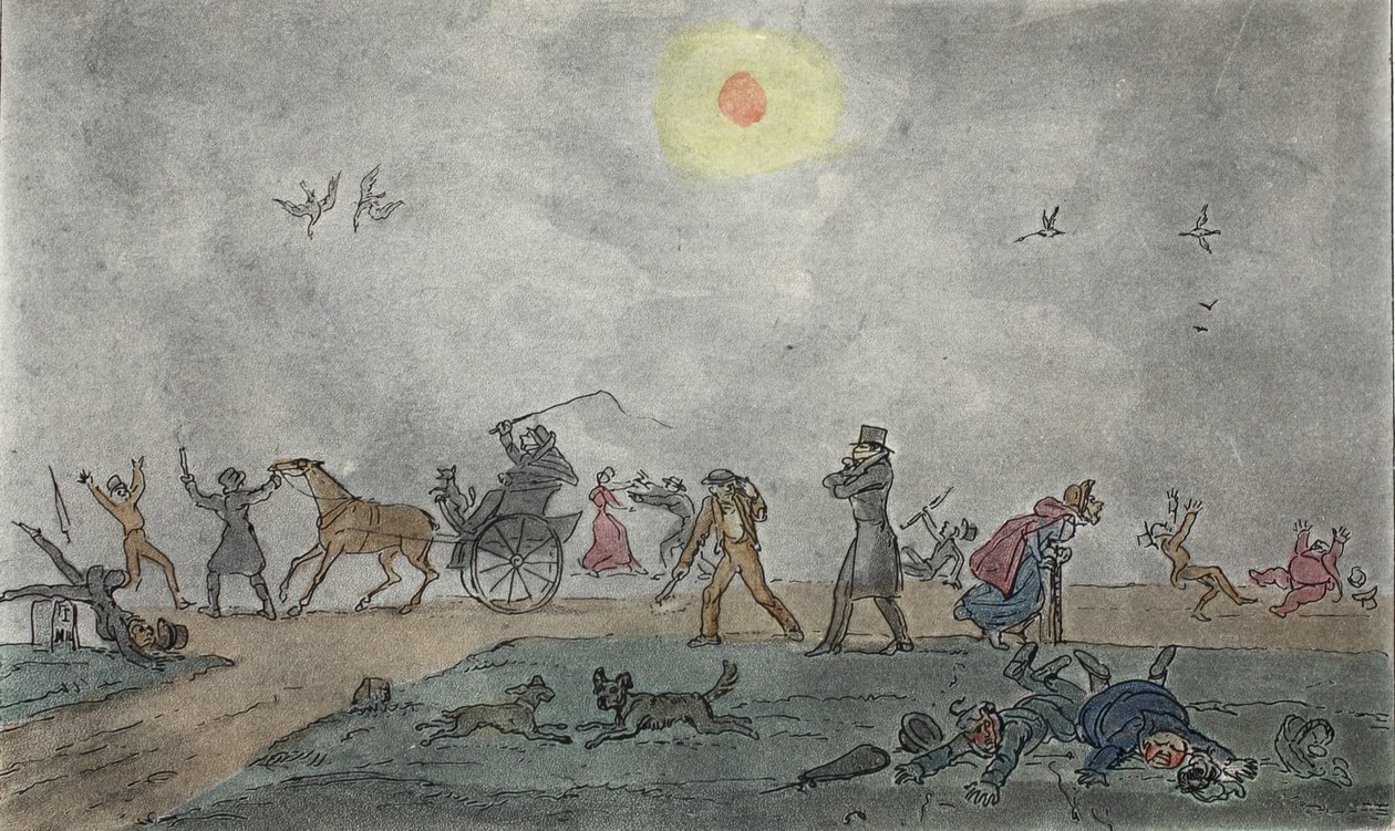 November - (Oude Stijl) - Zweef door de mist en vieze lucht door George Cruikshank