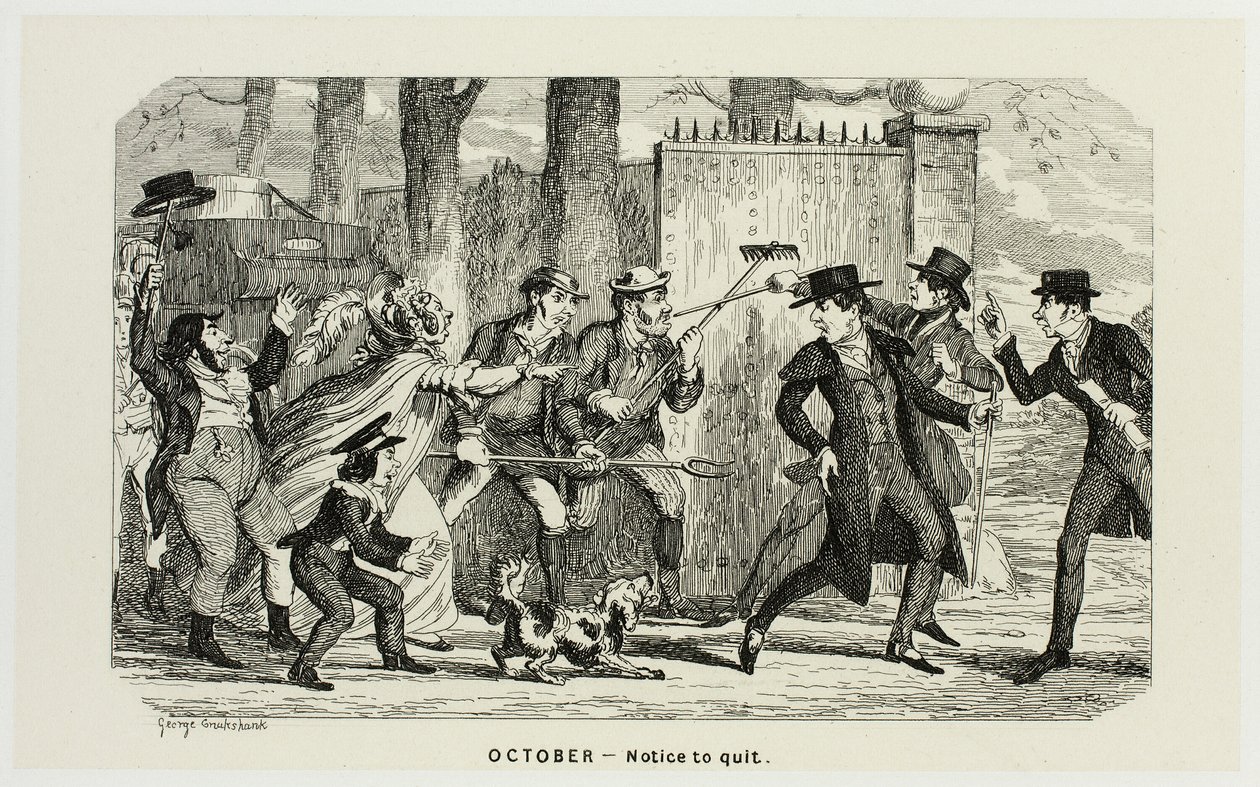 Oktober - Kennisgeving om te stoppen van George Cruikshank