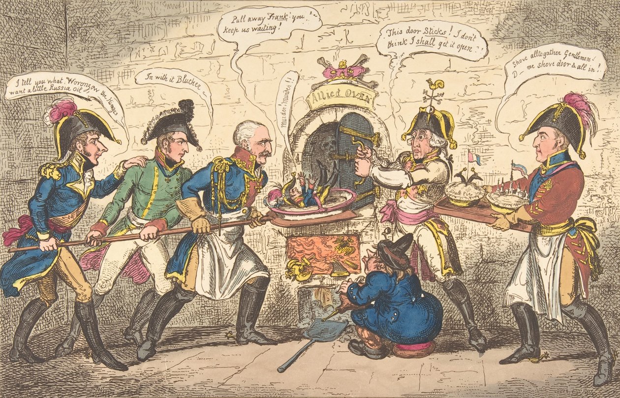 The Allied Bakers of de Corsicaanse Pad in het Gat, 1 april 1814 door George Cruikshank