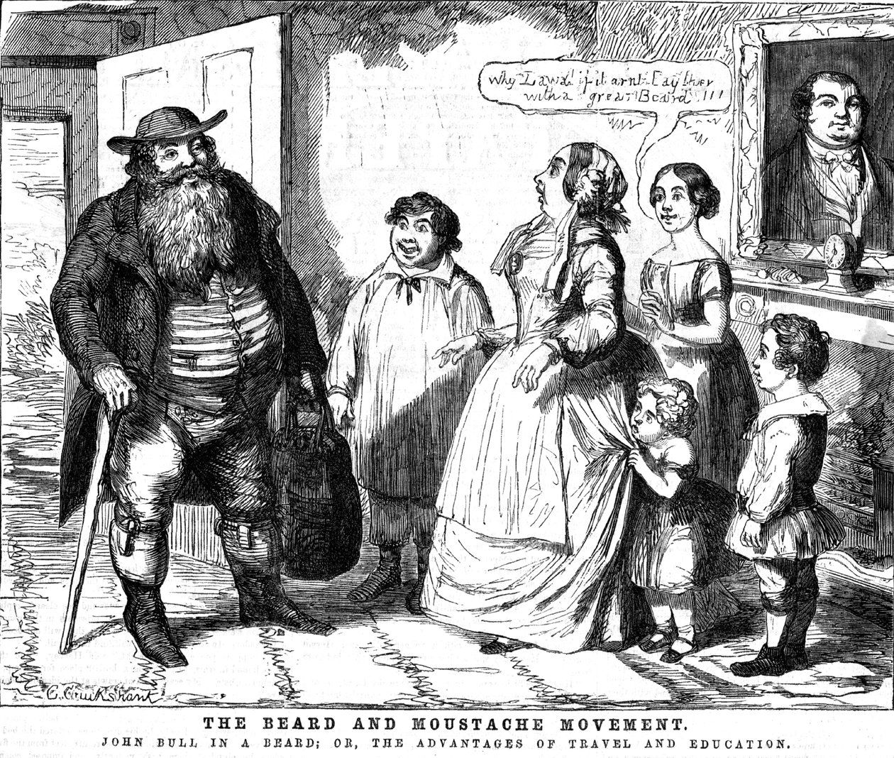 De Baard- en Snorrenbeweging door George Cruikshank