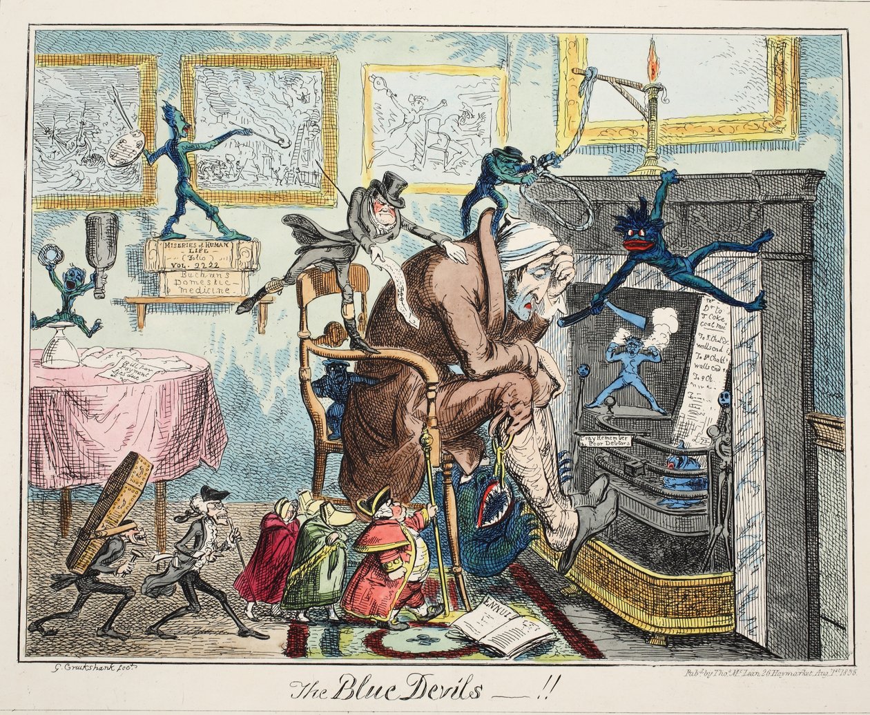 De Blauwe Duivels, gepubliceerd 1835 door George Cruikshank