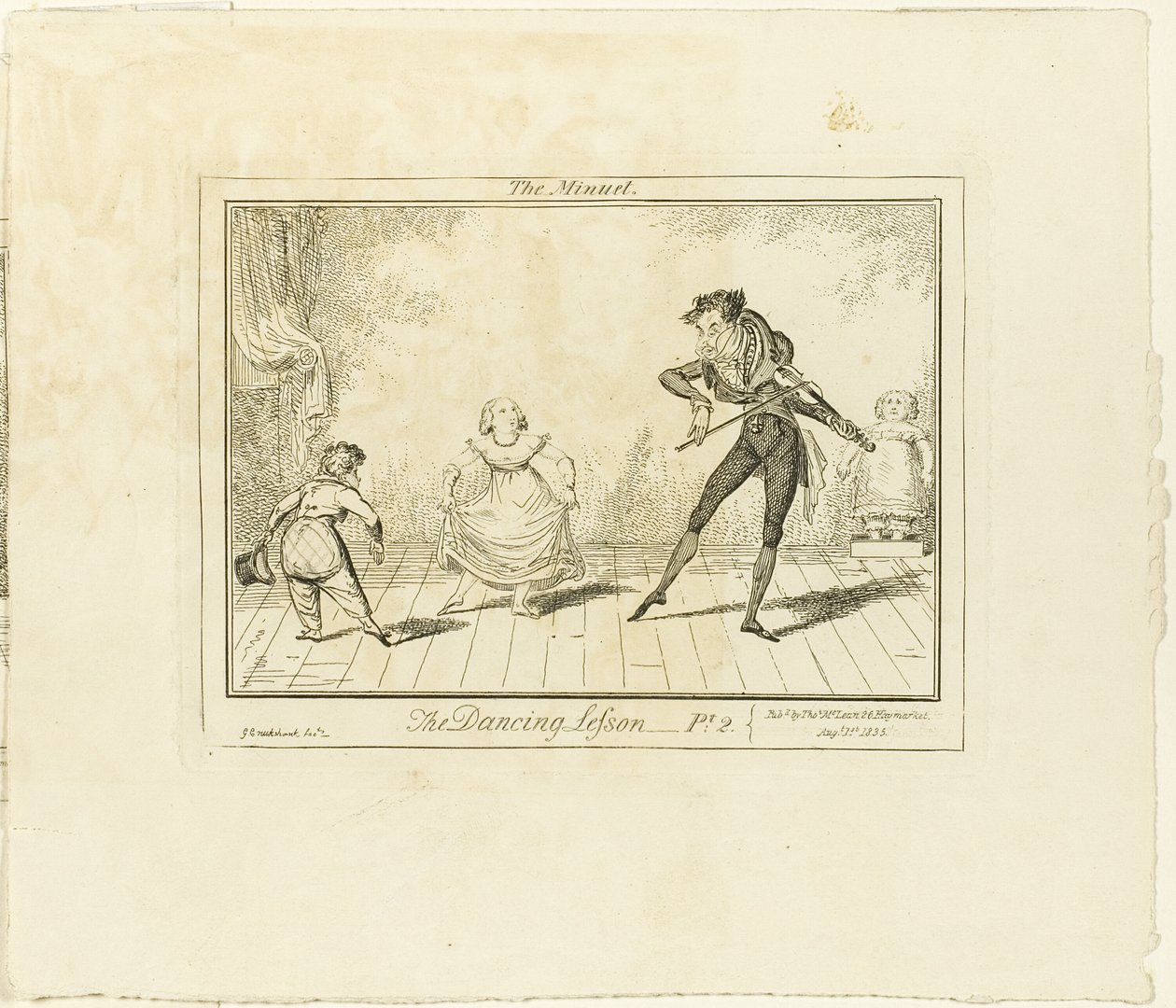 De dansles, deel 2: De minuet door George Cruikshank