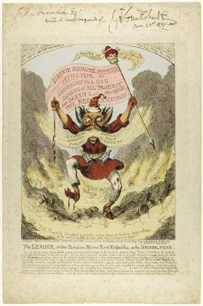 De leider van de Parijse Bloedrode Republiek door George Cruikshank