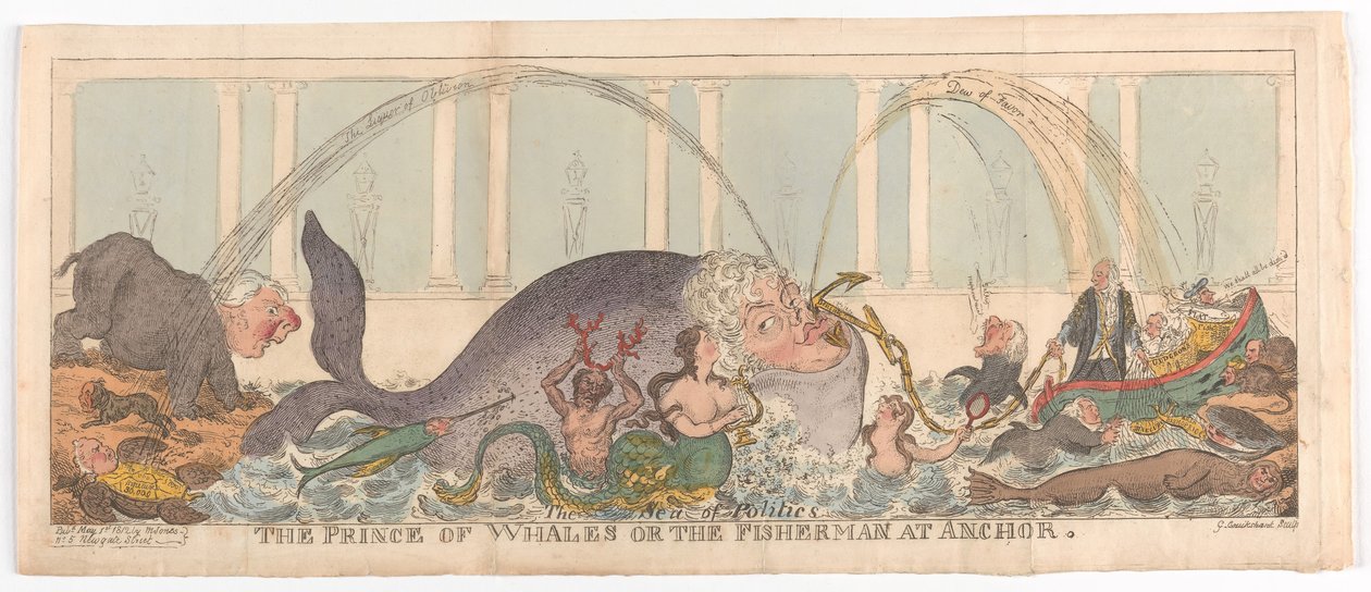 De prins van Wales of de visser voor anker door George Cruikshank