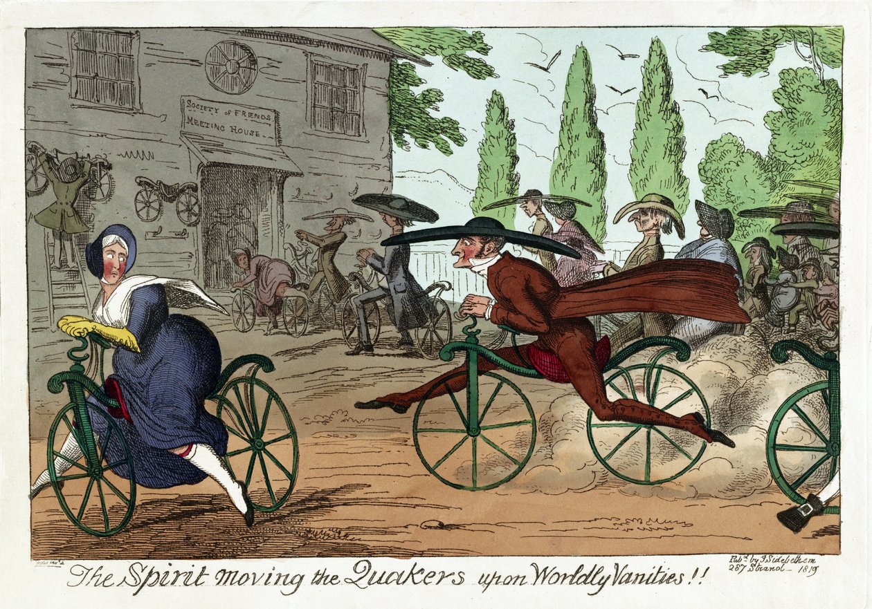 De geest die de Quakers beweegt over wereldse ijdelheden!!, pub. 1819 door George Cruikshank