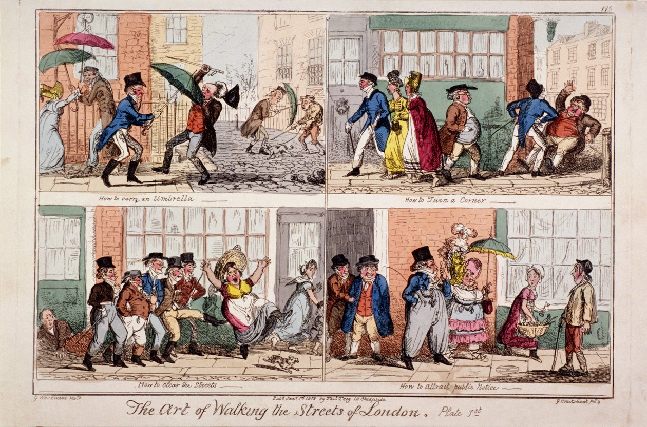 Wandelen door de straten van Londen door George Cruikshank