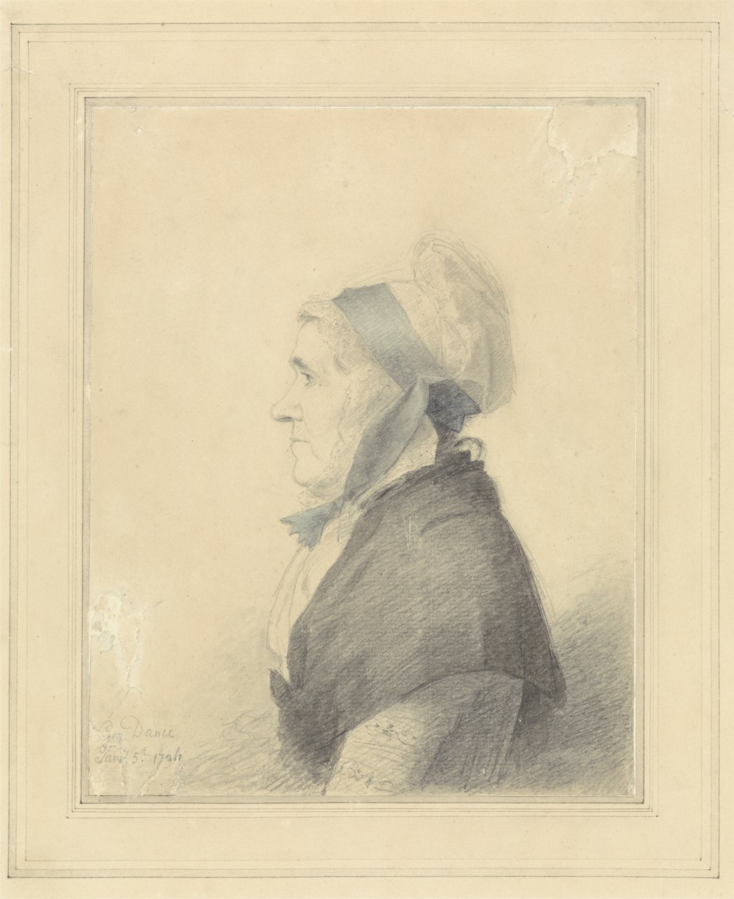 Portret van een oudere dame, 1796 door George Dance