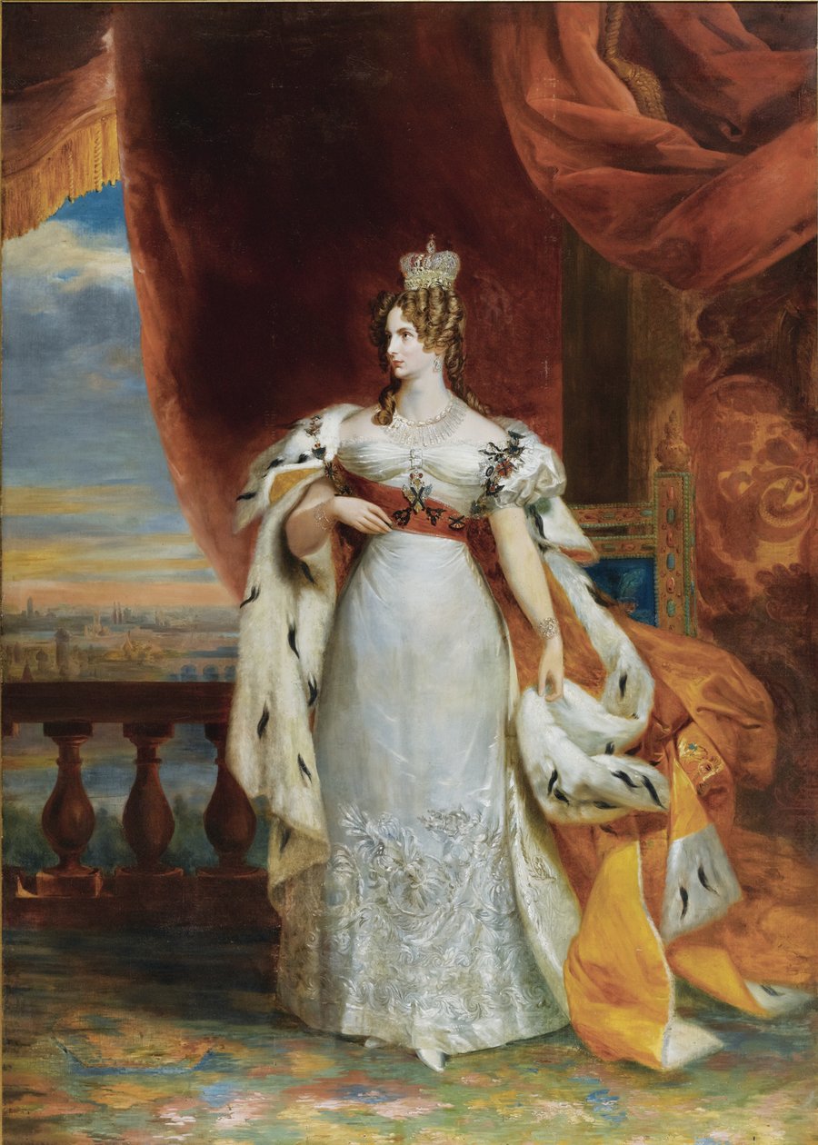 Portret van keizerin Alexandra Fjodorovna Charlotte van Pruisen, vrouw van keizer Nicolaas I door George Dawe