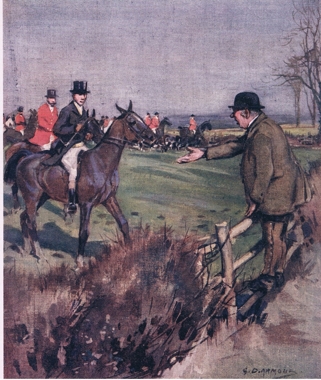 Wat is er zo vernederend als een grote boer die een kleine man in leer en scharlaken uitscheldt omdat hij over zijn zaden rijdt, uit Mr Jorrocks