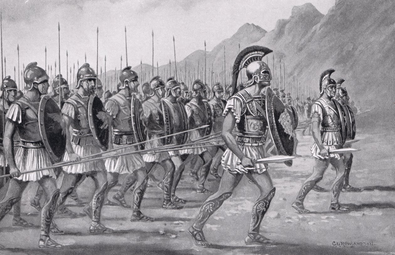 Een Macedonische Phalanx, illustratie uit 