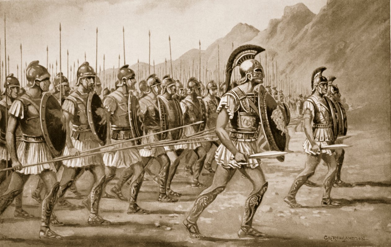 Een Macedonische falanx, illustratie uit 