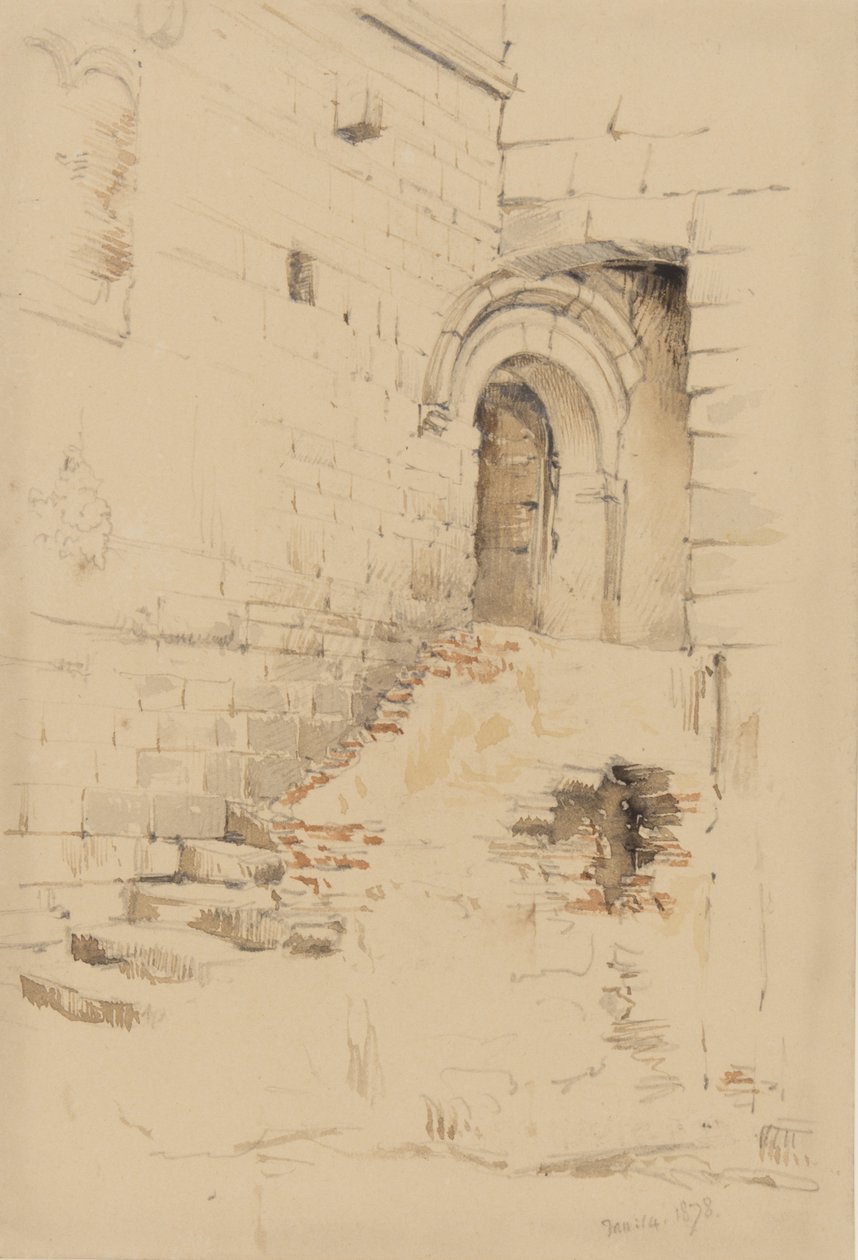 In een binnenplaats grenzend aan S. Siro, San Remo, januari 1878 door George Douglas Tinling