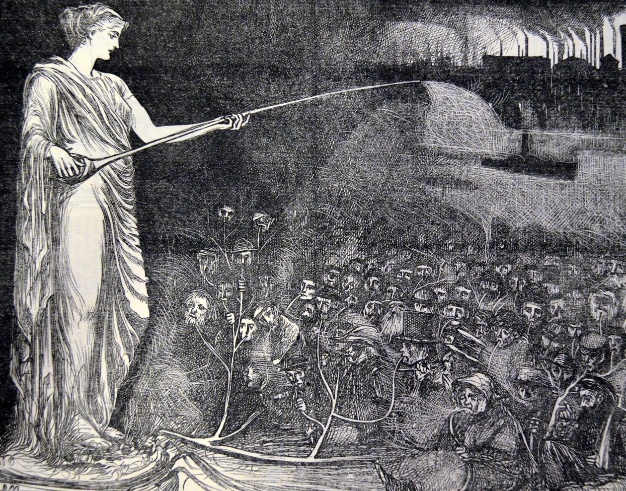 Tabak gezien als een troost voor de armen, 1869 door George du Maurier