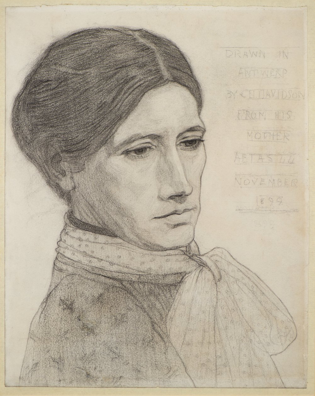 Portret van de moeder van de kunstenaar door George Dutch Davidson