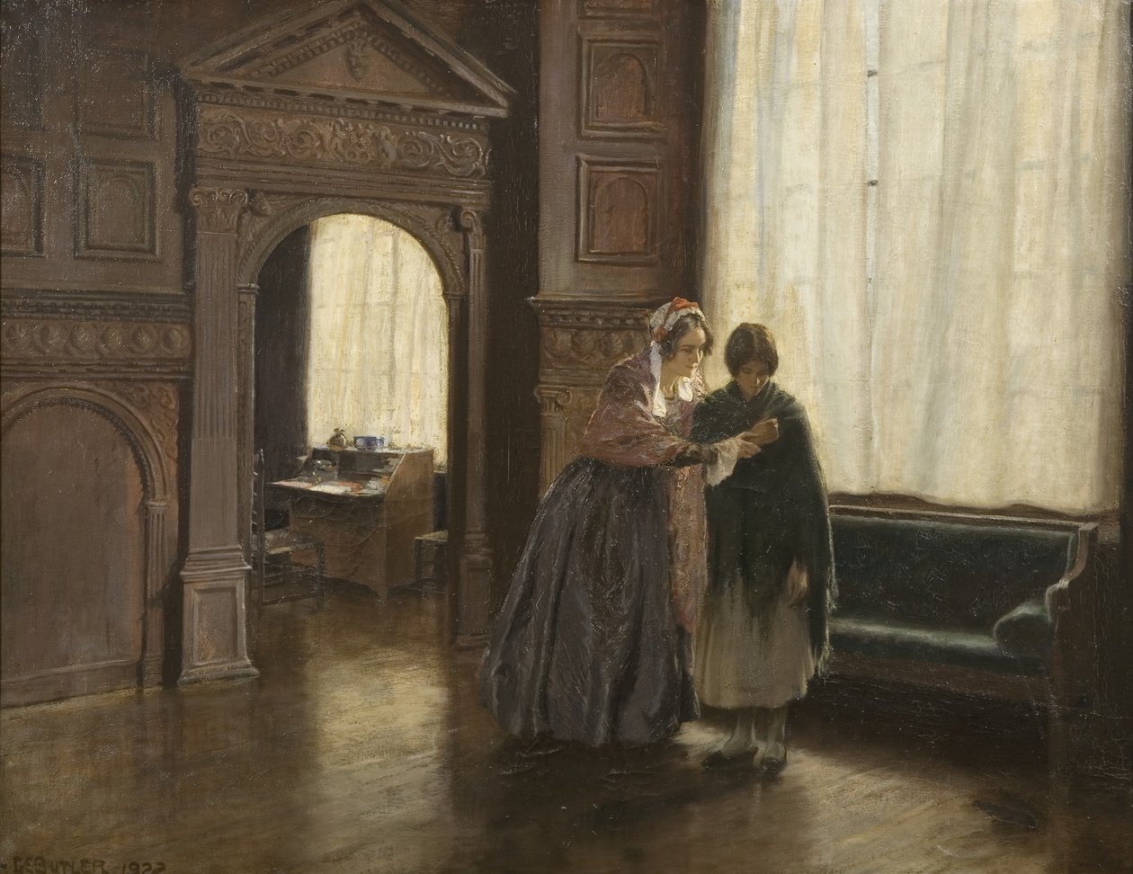 Mevrouw Mary Carpenter en haar Eerste Hervormingsmeisje, Annie Woolham, in Red Lodge, 10 oktober door George Edmund Butler