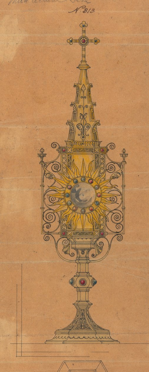 Ontwerpen uitgevoerd voor Jones en Willis, metaal- en houtbewerkers en kerkmeubelfabrikanten uit Birmingham en Londen door George Edmund Street