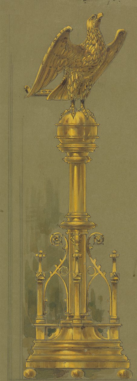 Ontwerpen uitgevoerd voor Jones en Willis, metaal- en houtbewerkers en kerkmeubelfabrikanten uit Birmingham en Londen door George Edmund Street