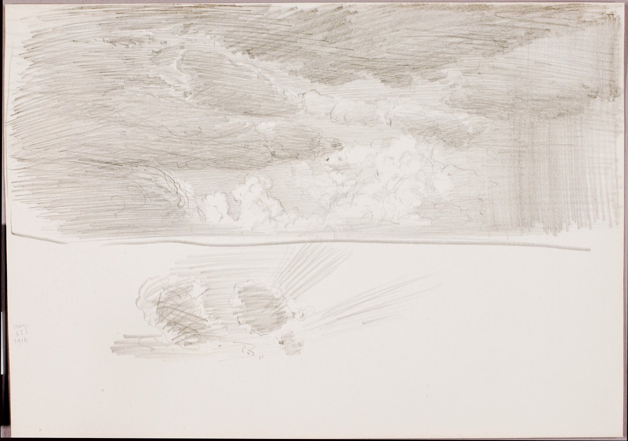 (Zonder titel) (Wolkenstudie) door George Elbert Burr