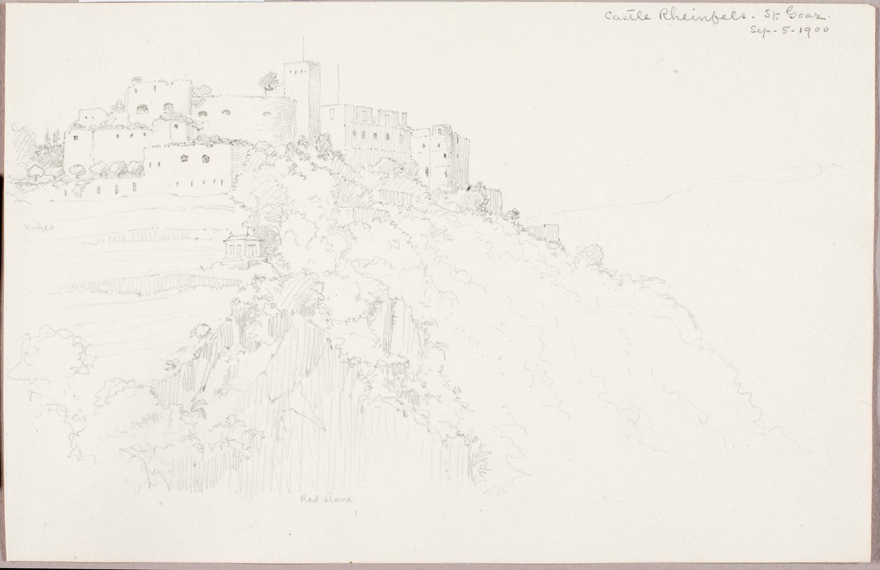 Kasteel Rheinfels, St. Goar door George Elbert Burr