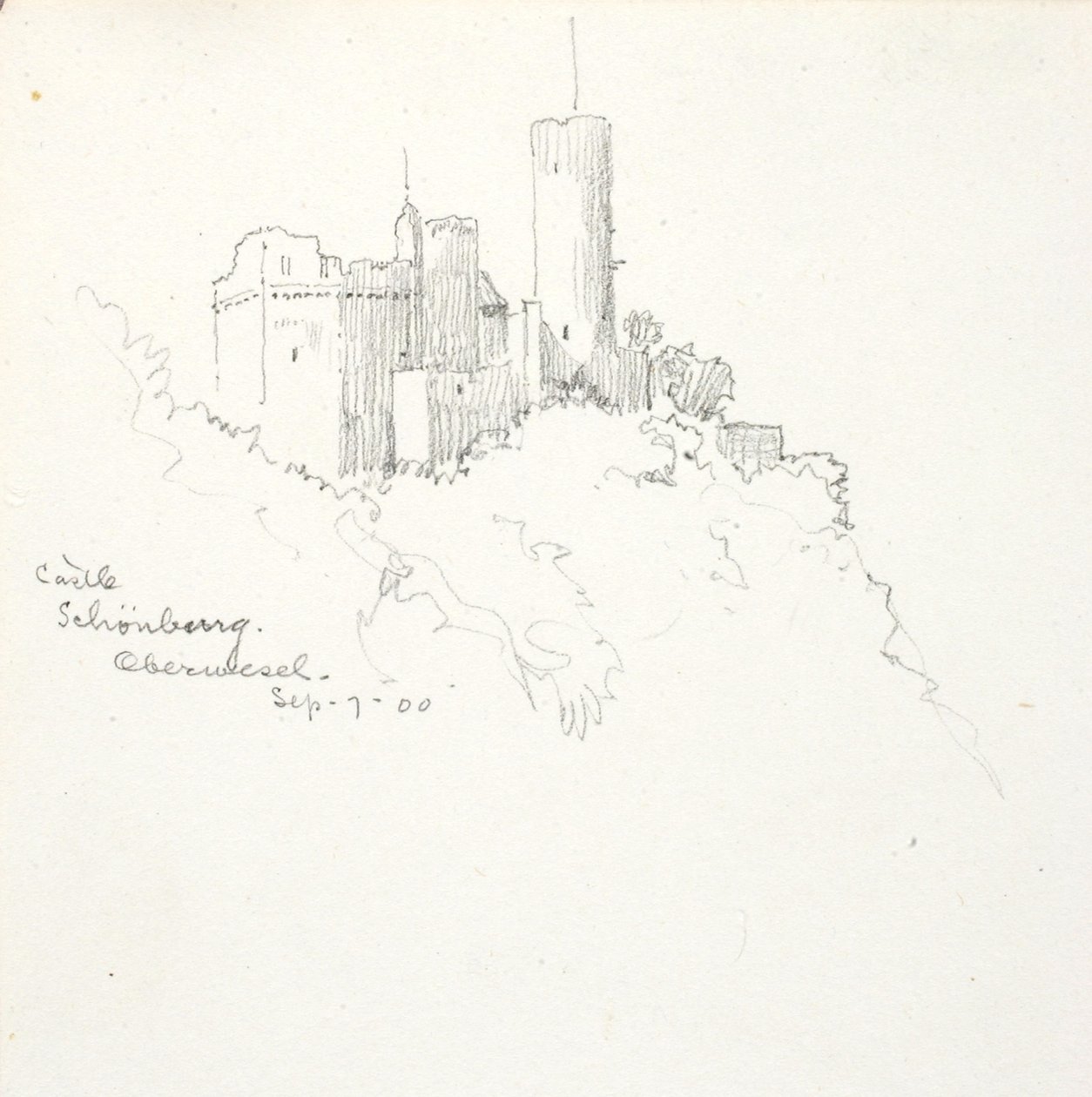 Kasteel Schönburg, Oberwesel door George Elbert Burr