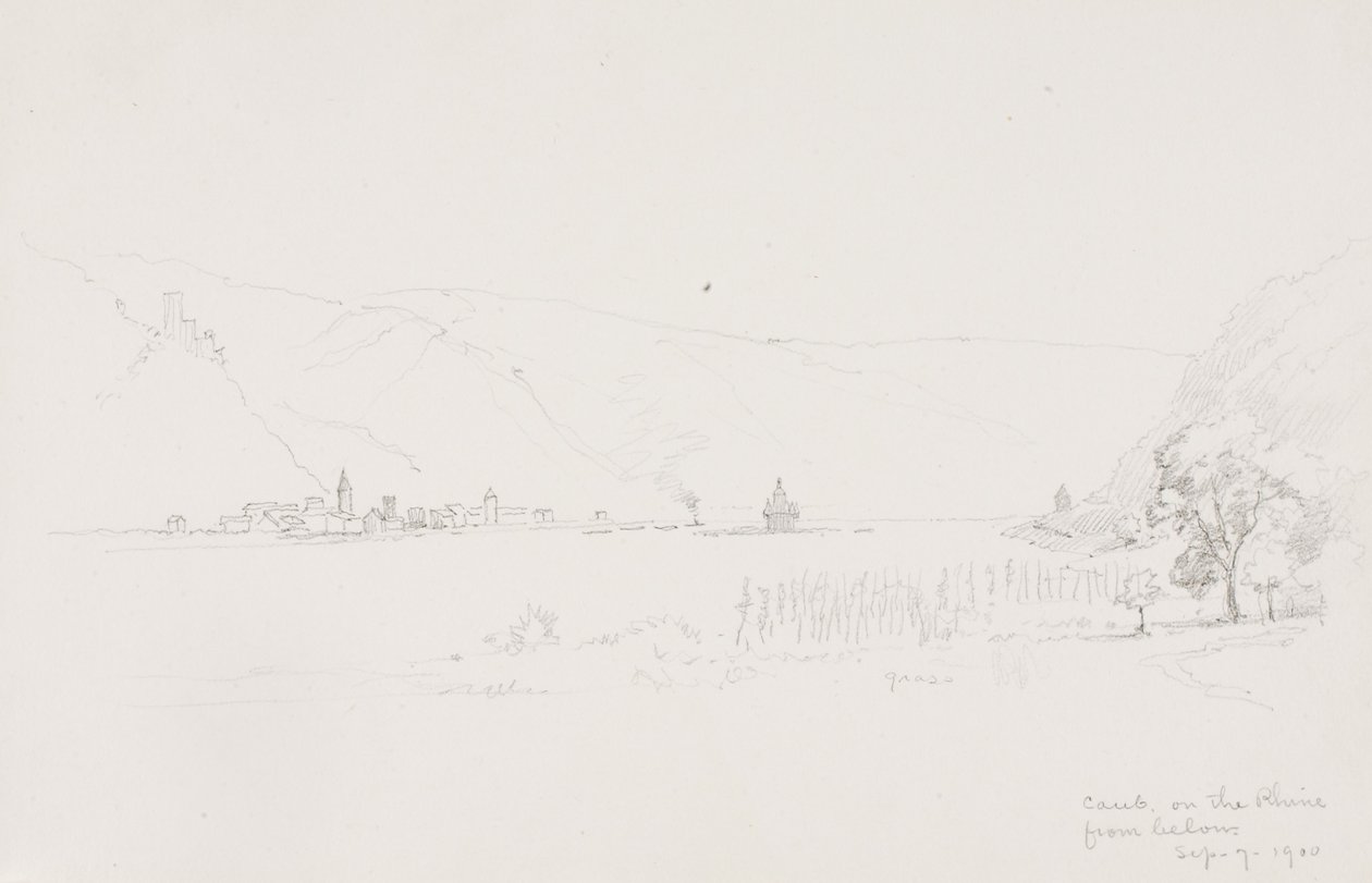 Caub aan de Rijn van beneden door George Elbert Burr