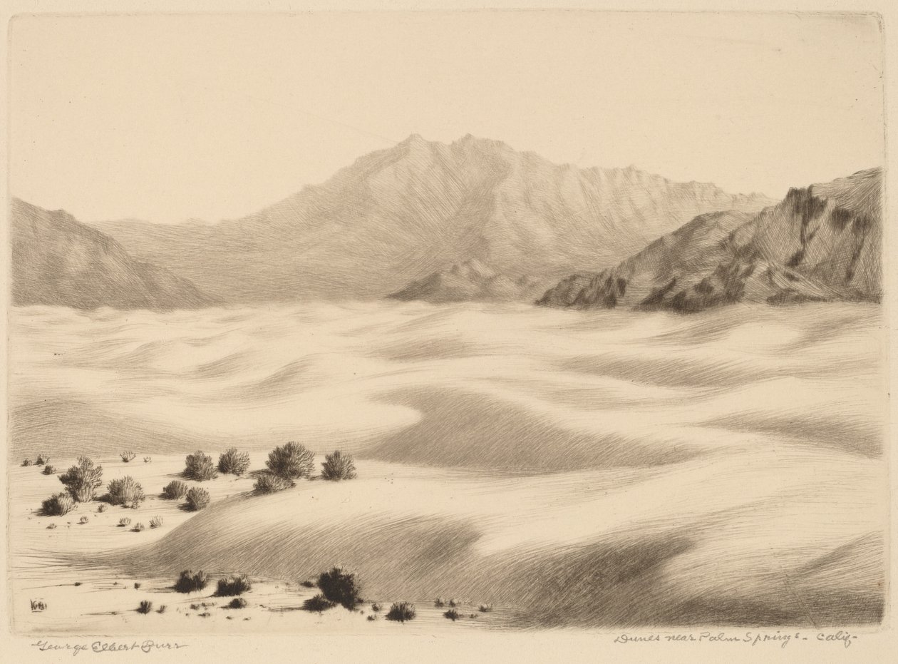 Duinen bij Palm Springs, Californië (nr.2) door George Elbert Burr