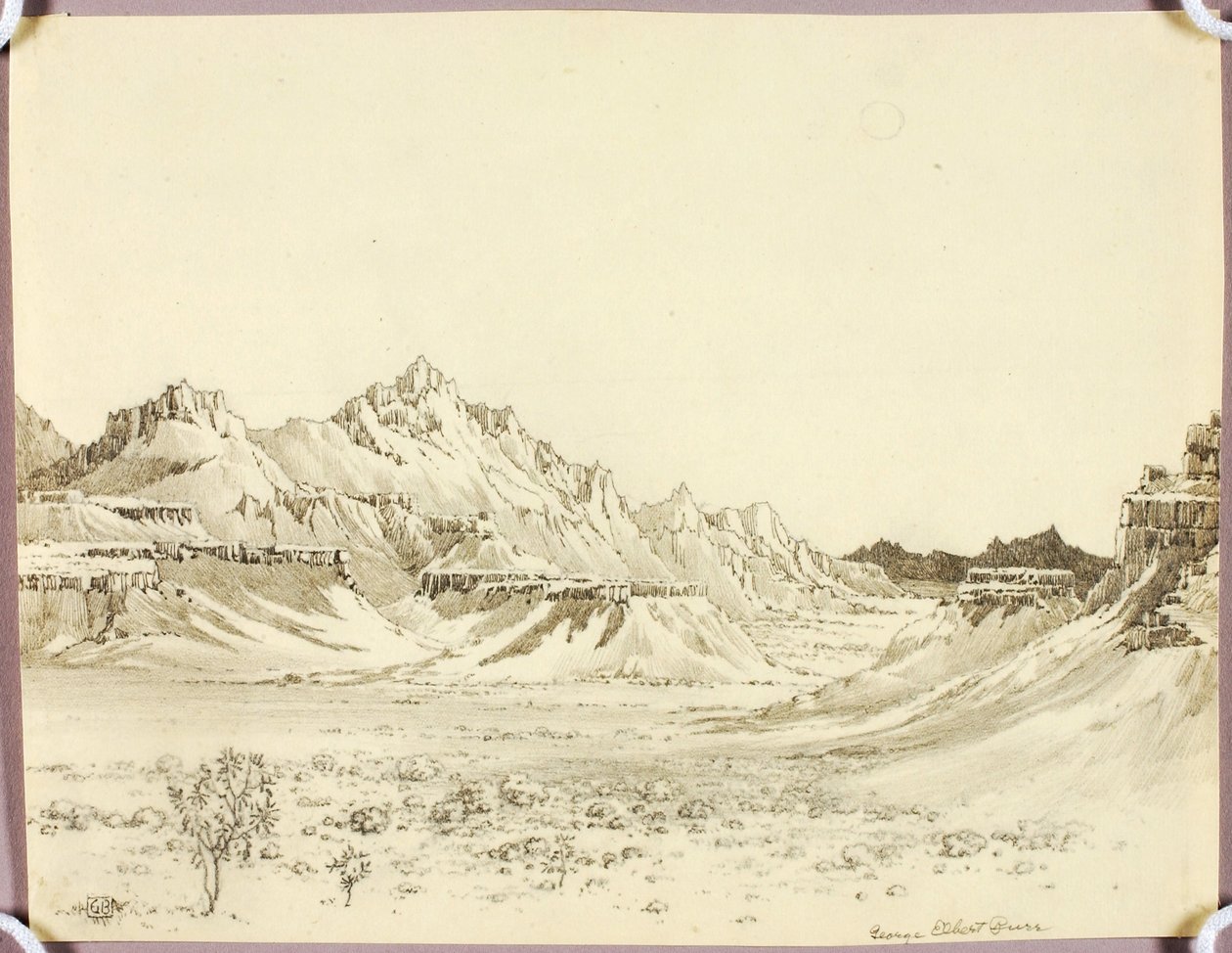 Zonder titel (overdrachtsschets voor Arizona Night) door George Elbert Burr