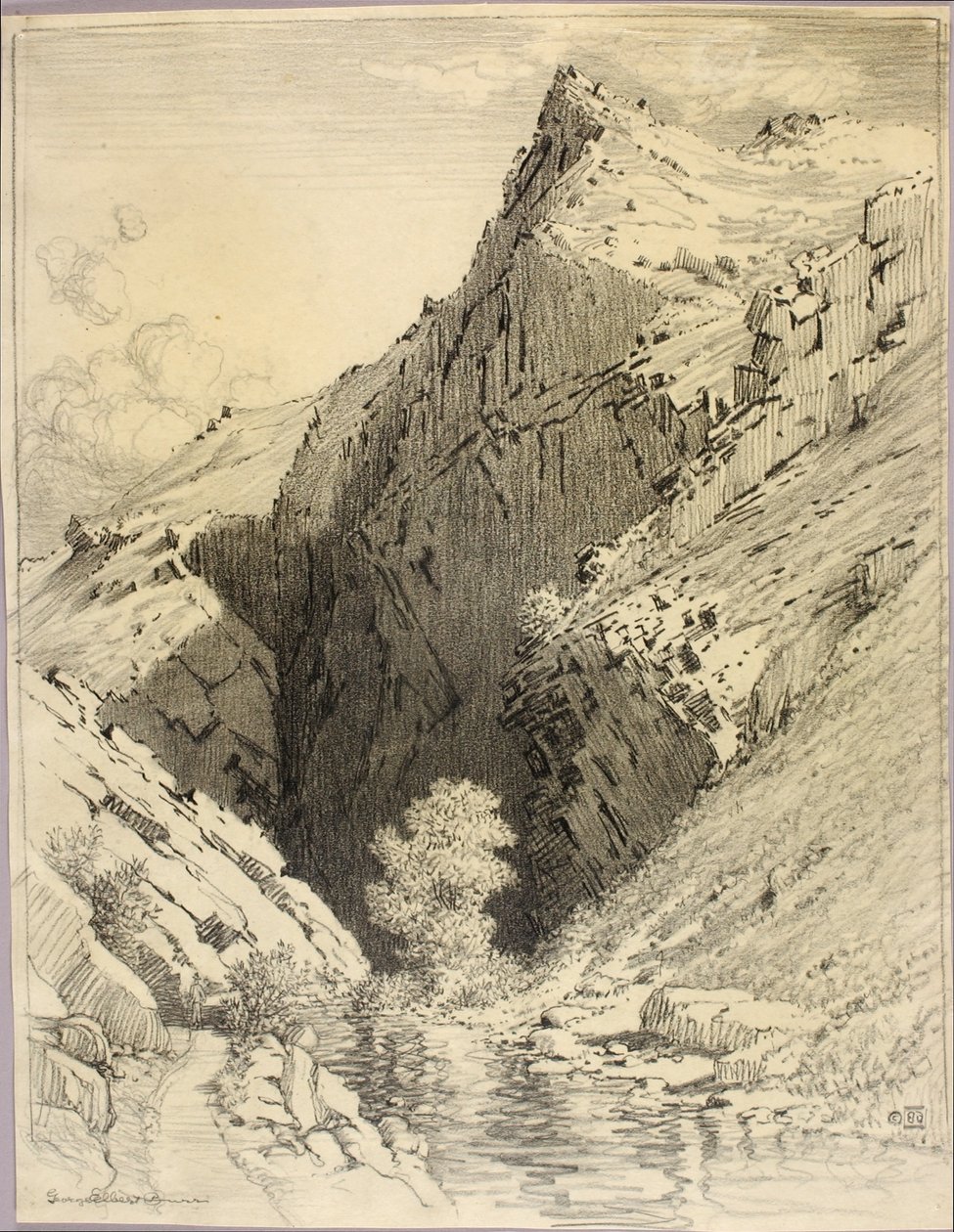 Zonder titel (transfer tekening voor Bear Creek Canyon, Denver, Colorado) door George Elbert Burr