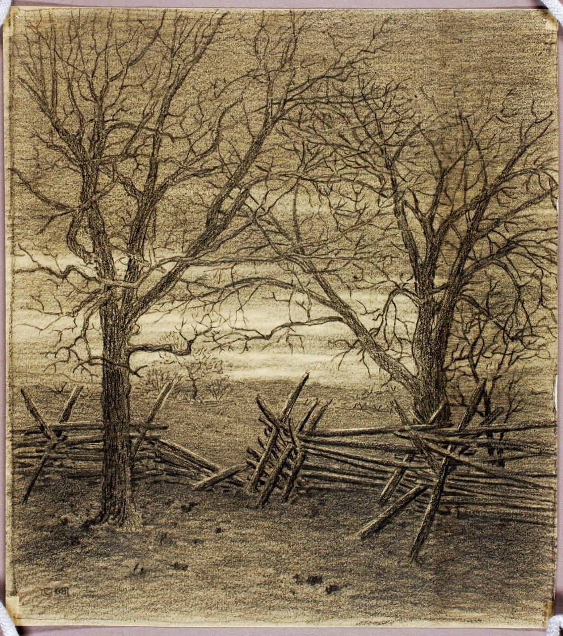 Zonder titel, overdrachtstekening voor november door George Elbert Burr